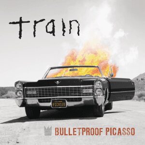 Car with flames, album cover by Train.