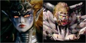 Fantasy characters with dramatic features.