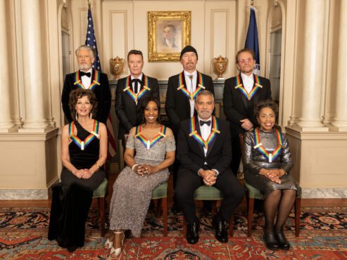 U2, Amy Grant, Gladys Knight, George Clooney, and Tania León were recognized for their achievements in the performing arts during THE 45TH ANNUAL KENNEDY CENTER HONORS. (Photo property of Gail Schulman/CBS)