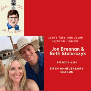 Reality TV Legends Jon Brennan & Beth Stolarczyk visited 'The Jake's Take with Jacob Elyachar Podcast' to talk 'The Real World: Los Angeles - Homecoming,' 'The Challenge,' & launching their podcast: 'Getting Real with Jon & Beth.'