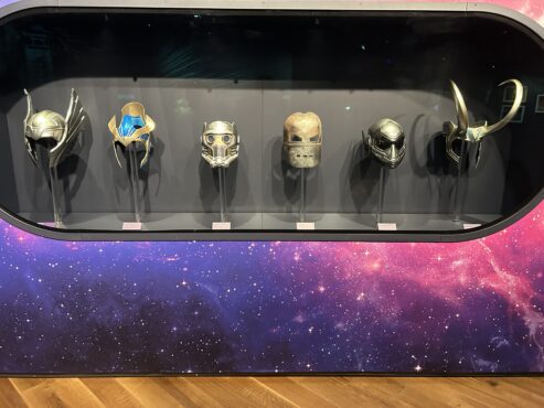 MCU fans can see some of the headdresses and masks of some of their favorite characters at the Disney100 Exhibit. (Photo by Jake's Take with Jacob Elyachar)