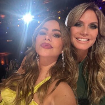 Sofia Vergara and Heidi Klum took a selfie together during a taping of 'AGT: Season 19.' (Photo property of NBC)