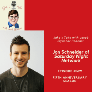 Saturday Night Network (SNN) founder Jon Scheneider visited the Jake's Take with Jacob Elyachar Podcast to share his podcast origin story and his take on SNL 50!