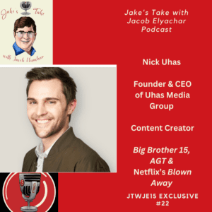 Content creator & Reality TV alum Nick Uhas EXCLUSIVELY SPOKE to Jake's Take with Jacob Elyachar Podcast to talk about starting Uhas Media Company & his latest project.