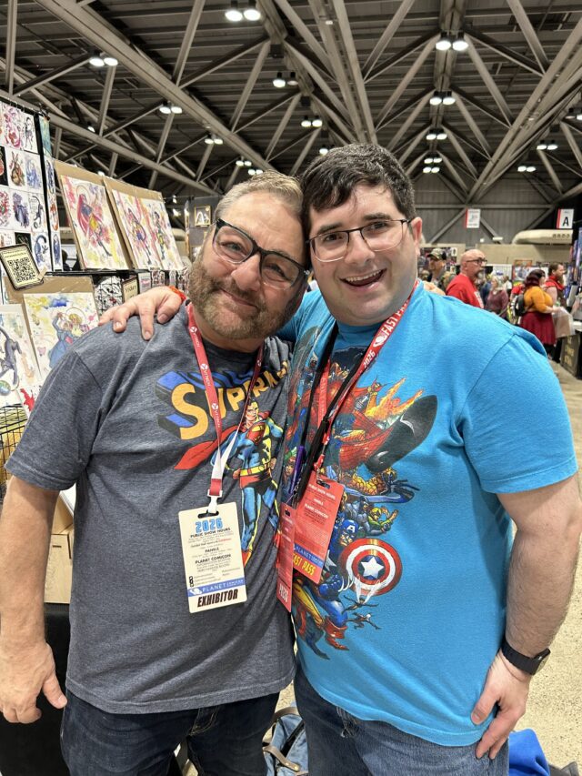 Podcast host Jacob Elyachar reunites with mentor Rick Stasi at the 2026 Planet Comicon Kansas City.