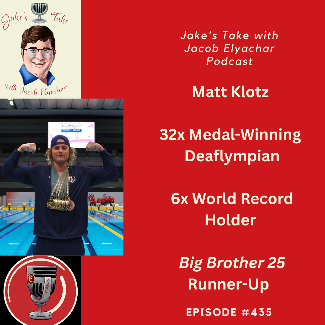Matt Klotz visited the podcast & spoke about swimming, the Deaflympics, his time on 'Big Brother' & friendship with Cirie Fields on the latest episode of 'The Jake's Take with Jacob Elyachar Podcast.'